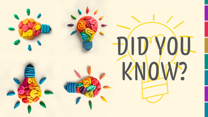 Did You Know Colorful Clay Bulbs Left Text Horizontal 