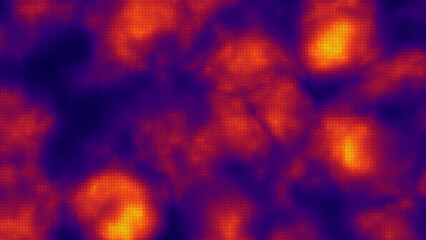 Heat Map Background. Infrared Thermal Camera Landscape Scan. Temperature Scanner Radar Global Warming Concept. Vector Illustration.