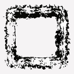 Abstract Grunge Frame Design with Textured Black and White Border