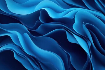 Obraz premium Abstract Blue Wavy Background: A Symphony of Fluid Shapes