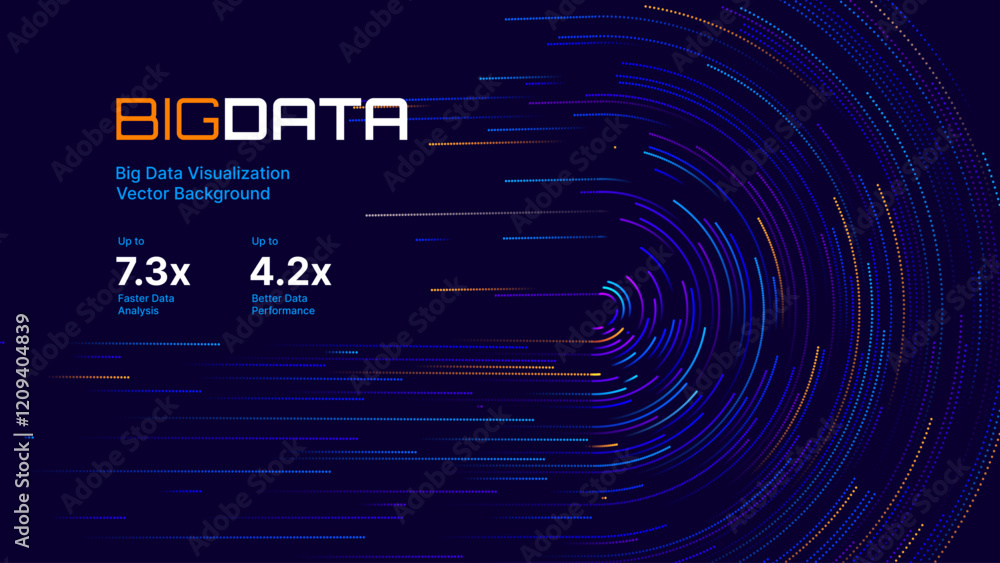 Poster high speed light particles internet data cloud technology background. digital road fast speed intern