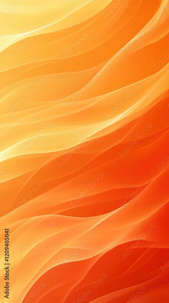Poster abstract orange and yellow gradient background with wavy lines
