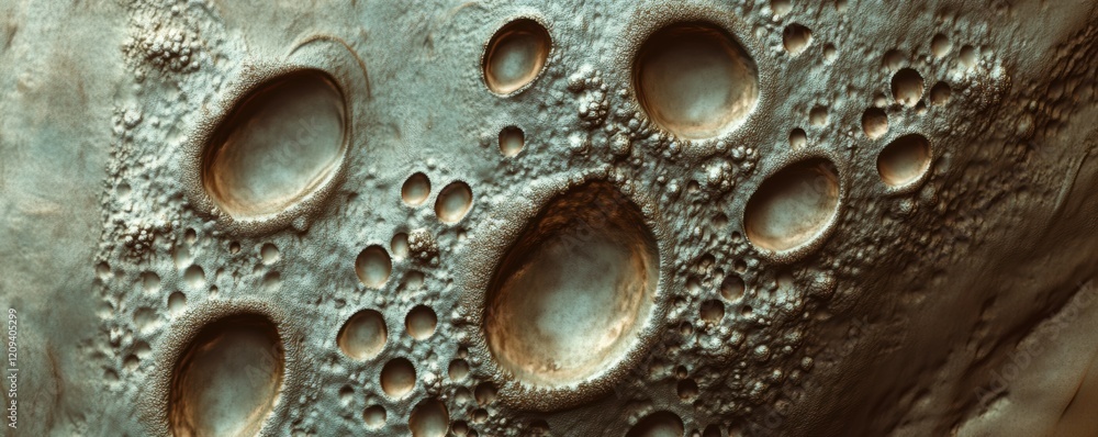 Poster a textured surface with bumps and grooves, creating a sense of depth and dimension.