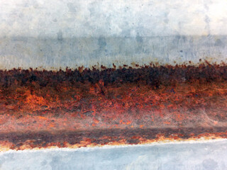 Old zinc wall texture background, rusty on galvanized metal panel sheeting
