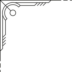 Corner design with geometric elements frame