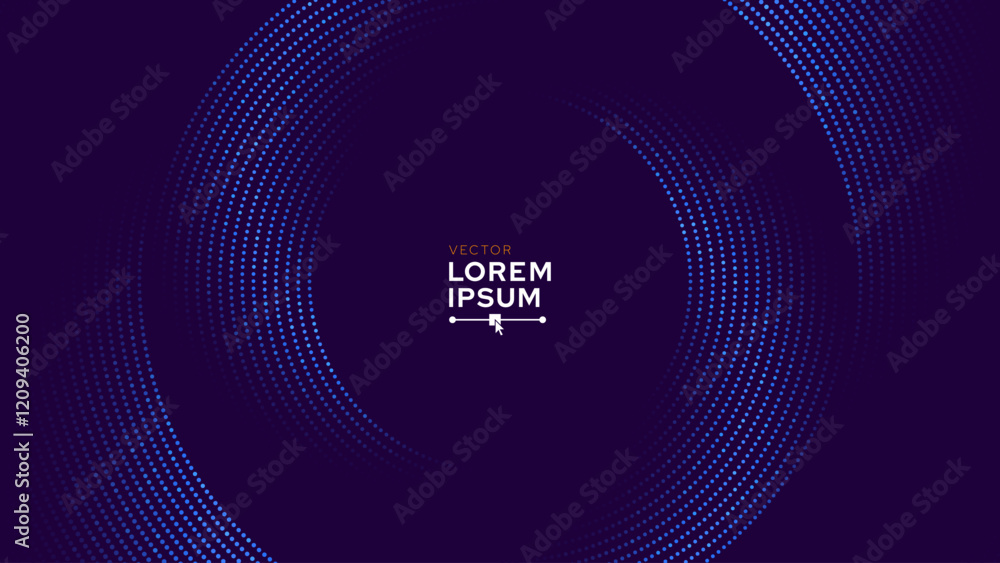 Poster abstract circular line trails moving in circle. blue digital business or science background. medical