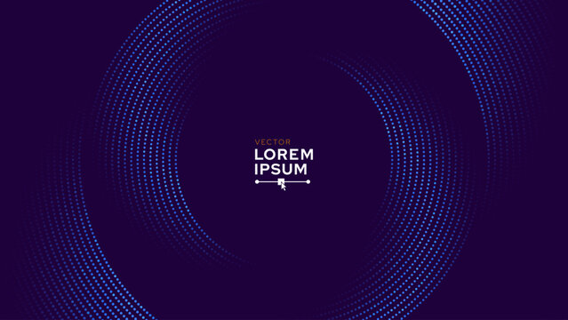 Abstract Circular Line Trails Moving in Circle. Blue Digital Business or Science Background. Medical Research or Tech Innovation Online Webinar Presentation Event. Conference or Forum Vector.