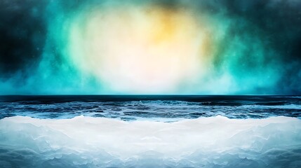 Serene Ocean View with Calm Waters and Dramatic Sky
