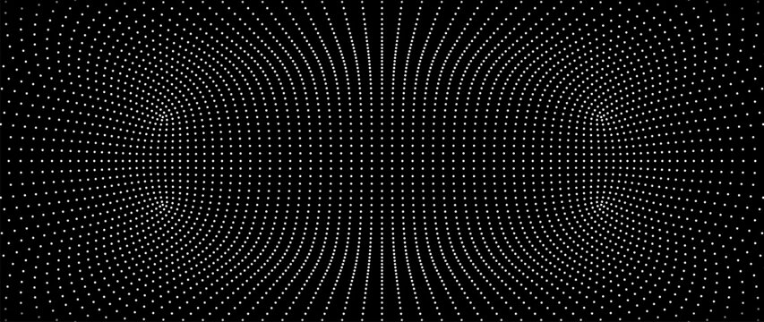 White Grid Tunnel. Grid Frame Retrowave Party Flyer Background. Round Tunnel Mesh Backdrop. Abstract Digital Background. Vintage Computer Virtual Reality VR Tunnel Tech Vector Illustration.