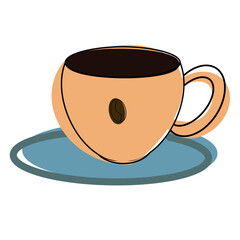 A yellow cup of coffee