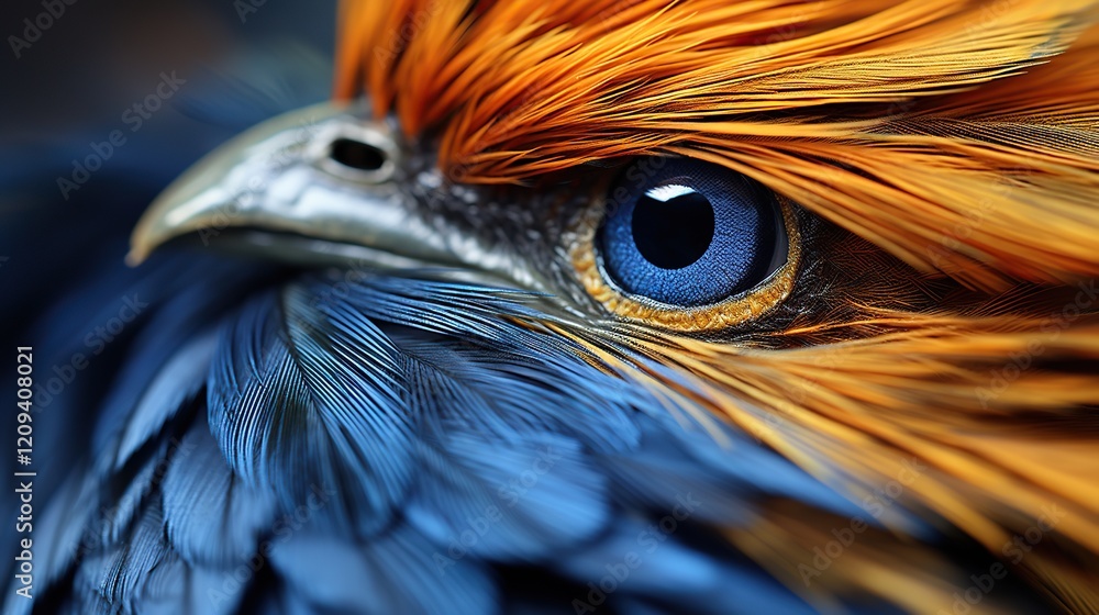 Wall mural animal feather beak and eye in close up