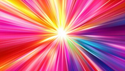 Fototapeta premium Vivid Rainbow Radiating Light Burst Abstract Art