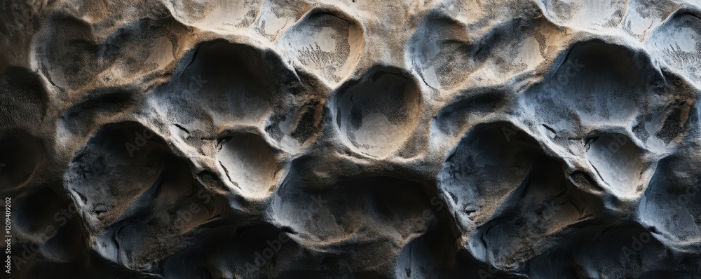 Poster a textured surface with bumps and grooves, creating a sense of depth and dimension.