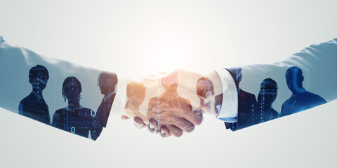 human resources, recruitment, handshake, shaking hands, job offer, matching, business, dx, digital...