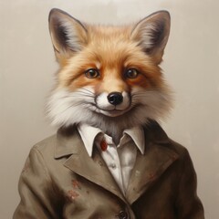 Elegant fox in formal attire