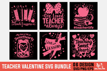 Teacher Valentine T-shirt Design. Retro Valentine Day T-shirt Design