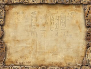 Ancient Egyptian Hieroglyphics Background - Papyrus Texture