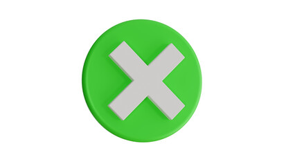 Obraz premium Cross mark icon isolated 3d render