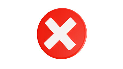 Obraz premium Cross mark icon isolated 3d render