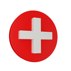 Plus add button-isolated 3d render