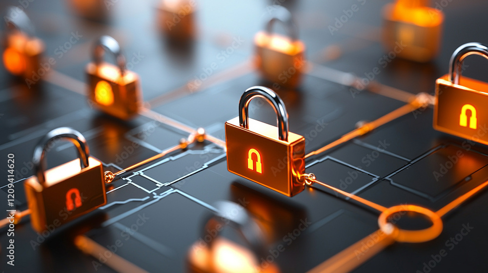 Poster ai generates enhanced cybersecurity solutions network infrastructure digital art technology close-up