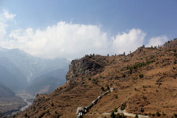 mountains with tree and sky background landscape