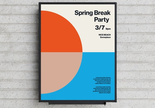 Spring Break Party Poster Sunset Reflection