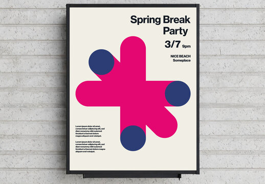 Spring Break Party Poster Abstract Trippy Shapes