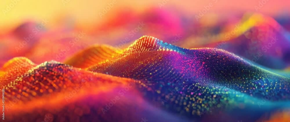 Poster light and shadow intertwined abstract dreamy mountains fluid background visual design