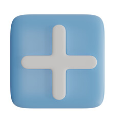 Obraz premium Plus add button-isolated 3d render