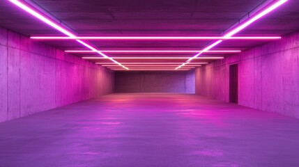 Neon Tunnel: A Futuristic Purple Corridor