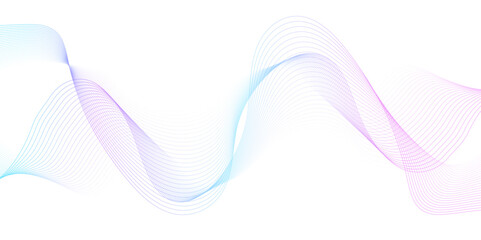 White wave curve lines banner background design. Abstract soft wave lines dynamic flowing purple and blue isolated background. Vector Illustration of the pink pattern of lines. stripes on white.