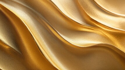 Fototapeta premium Luxurious golden fabric waves creating a stunning texture and elegant backdrop.