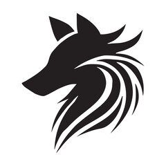A bold silhouette of a stylized wolf symbolizing strength, loyalty, wilderness, leadership, and independence.