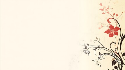 Obraz premium Elegant Floral Design With Red Flower And Swirls