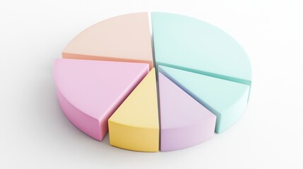 Obraz premium Elegant Circular Pie Chart with Pastel Shades and Distinct Slices