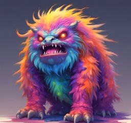 Naklejka premium Illustration of fluffy and cute small monster.
