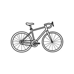 Fototapeta premium Road Bike Illustration Simple Line Drawing Design