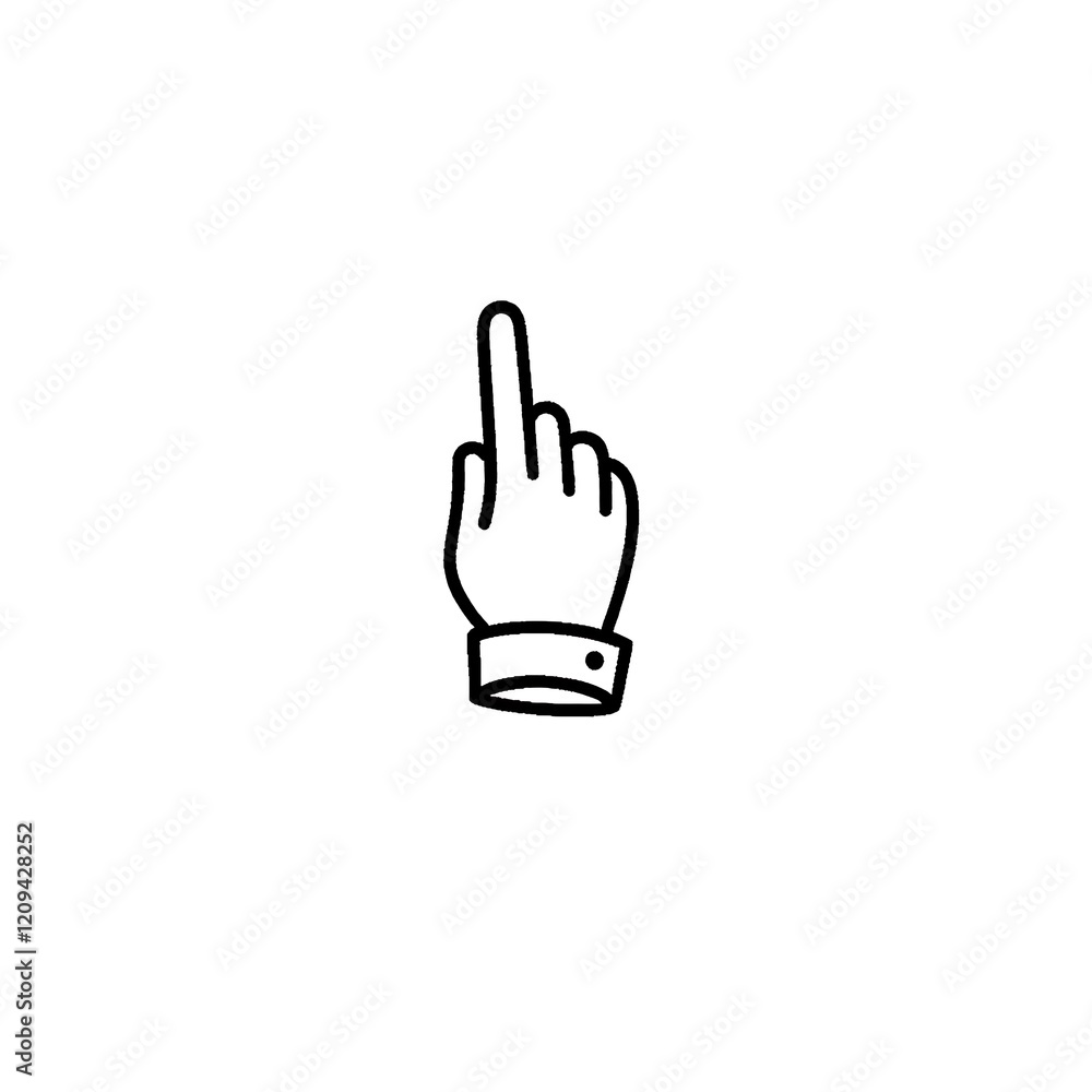 Poster simple hand pointer icon graphic design