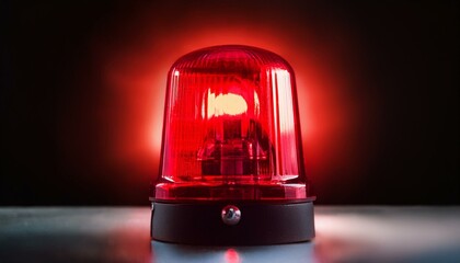 "Powerful Red Emergency Siren Light with Black Mounting"