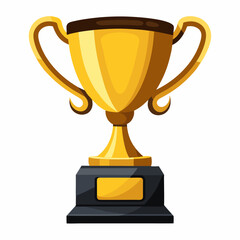 Winner golden trophy cup cut out. Golden Trophy Cup with Ornate Handles: Championship Award and Victory Symbol in 3D Rendering.