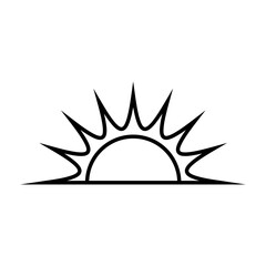 Sunset icon vector. Sunrise illustration sign. Sun symbol or logo.
