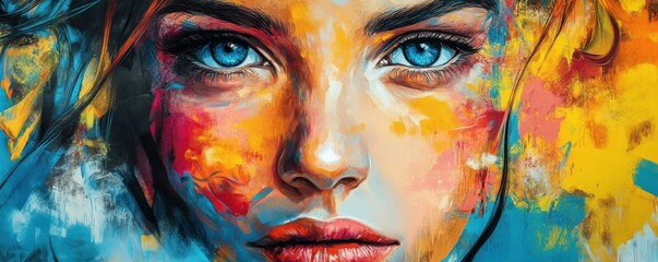 Urban graffiti artwork on a wall, colorful and edgy street art scene.