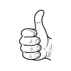 Thumbs Up Hand Gesture Line Art Illustration