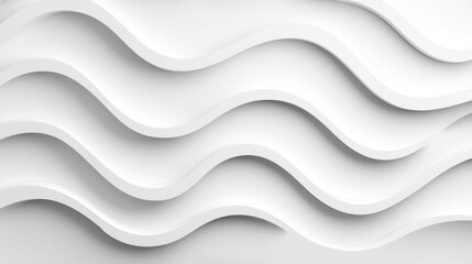 Fototapeta premium Elegant White Wavy Surface Design with Smooth Curves and Layers for Modern Background Decoration