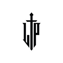 LP monogram logo design letter text name symbol monochrome logotype alphabet character simple logo