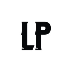 LP monogram logo design letter text name symbol monochrome logotype alphabet character simple logo