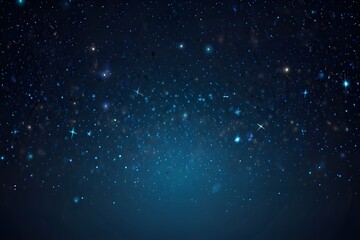 Obraz premium Blue glitter particles background with shining neon stars falling down and light flare or glare overlay effect above for luxury premium product design. backdrop. Generative AI