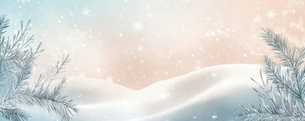 Minimalist winter holiday banner with elegant typography and soft hues.