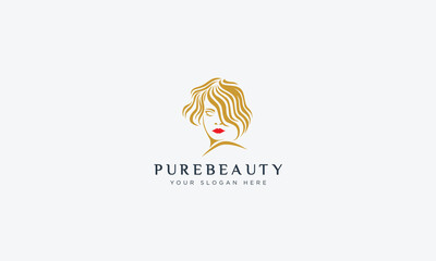 Fashion and pure beauty logo design vector template